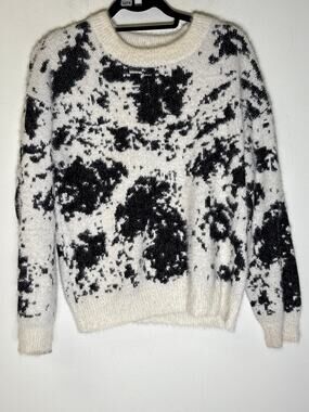 BB Dakota Steve Madden Black White Long Sleeve Sweater Sz S